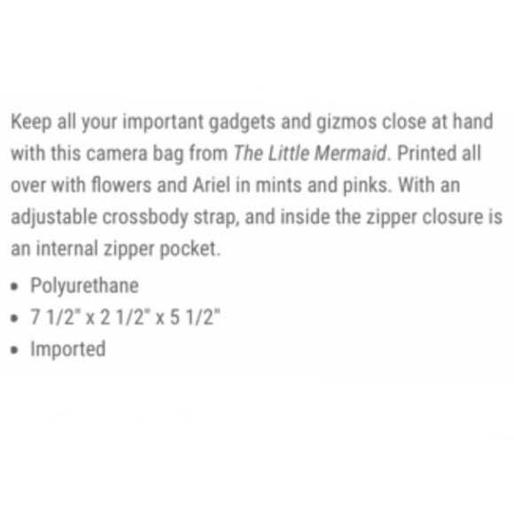 LOUNGEFLY DISNEY THE LITTLE MERMAID Camera CROSSBODY BAG! Ariel Cute Pink Tassel - Picture 6 of 7